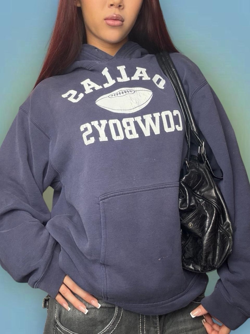 Reebok Navy Dallas Cowboys Pullover Hoodie
